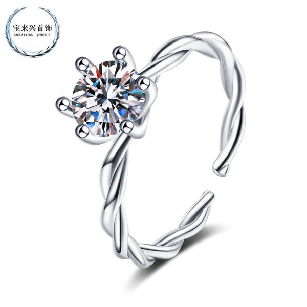 ring pinduoduo mahua vine diamond girl, Silver