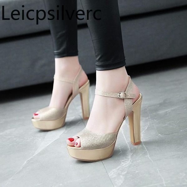 spring and summer thick high heel sandals womens fish mouth buckle waterproof platform women's shoes gold white plus size 34-43, Black
spring and summer thick high heel sandals womens fish mouth buckle waterproof platform women's shoes gold white plus size 34-43, Black