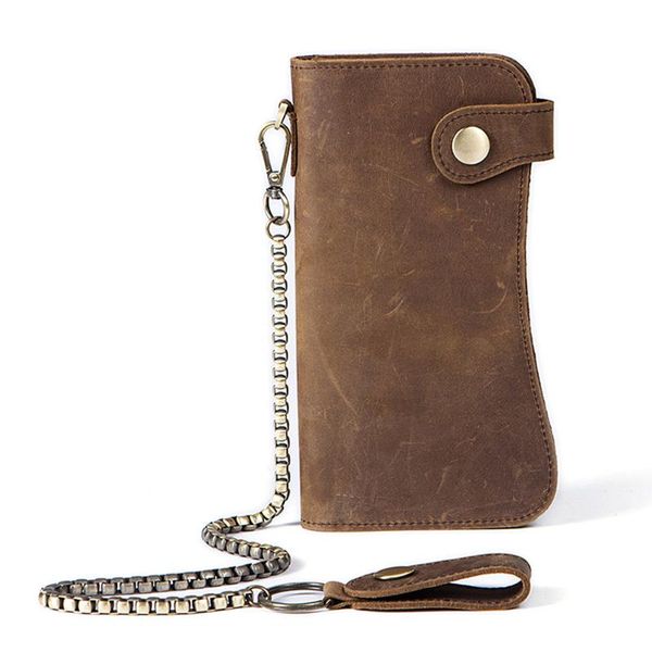 wallets genuine cow leather men long vintage money clip anti-theft chain purses brand design male, Red;black
wallets genuine cow leather men long vintage money clip anti-theft chain purses brand design male, Red;black