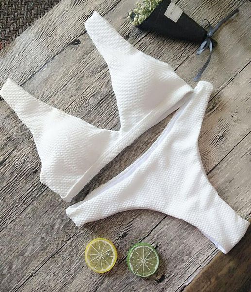 women's swimwear summer solid color biniki set women push-up padded bra bandage bikini swimsuit bathing beach beachwear, White;black
women's swimwear summer solid color biniki set women push-up padded bra bandage bikini swimsuit bathing beach beachwear, White;black