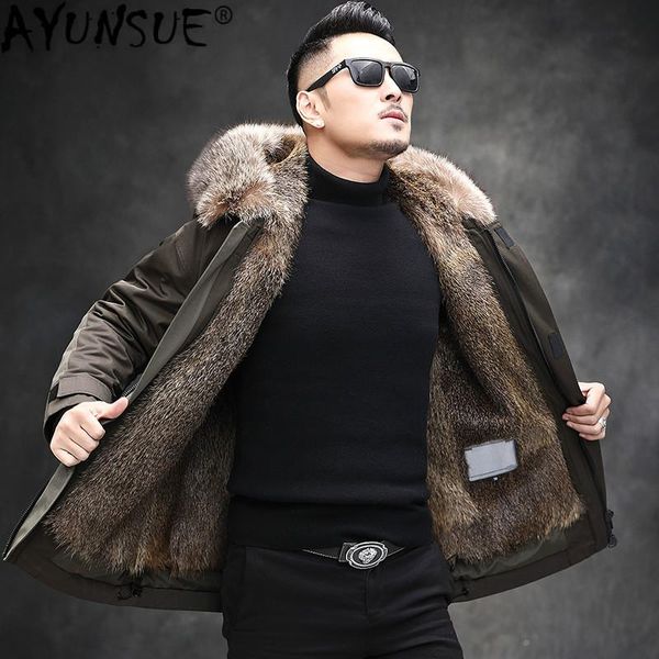 men's leather & faux ayunsue winter jacket men parka real fur coat hooded natural raccoon dog liner mens jackets and coats parkas hombr, Black
men's leather & faux ayunsue winter jacket men parka real fur coat hooded natural raccoon dog liner mens jackets and coats parkas hombr, Black
