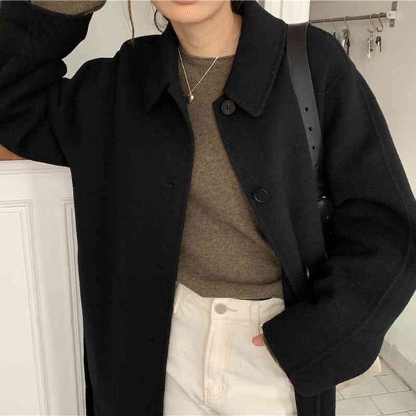 jacket elegant french korean jelly single breasted female casual coats versatile loose turn-down collar ladies long coat, Black;brown
jacket elegant french korean jelly single breasted female casual coats versatile loose turn-down collar ladies long coat, Black;brown