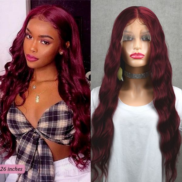 99j wine red lace front wigs 13x4 burgundy transparent synthetic deep wave wigs brazilian 30inch t part wigs pre plucked for womenfactory di, Black
99j wine red lace front wigs 13x4 burgundy transparent synthetic deep wave wigs brazilian 30inch t part wigs pre plucked for womenfactory di, Black