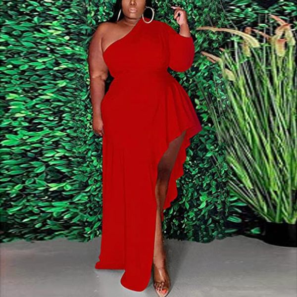 casual dresses summer slanted shoulder one-shoulder sleeve dress solid loose irregular long fashion plus size ladies robe, Black;gray
casual dresses summer slanted shoulder one-shoulder sleeve dress solid loose irregular long fashion plus size ladies robe, Black;gray