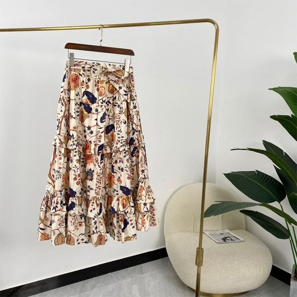 skirts 2021 spring womens designer fashion style frilled ruffles botanic printed high waist beige cotton, Black
skirts 2021 spring womens designer fashion style frilled ruffles botanic printed high waist beige cotton, Black