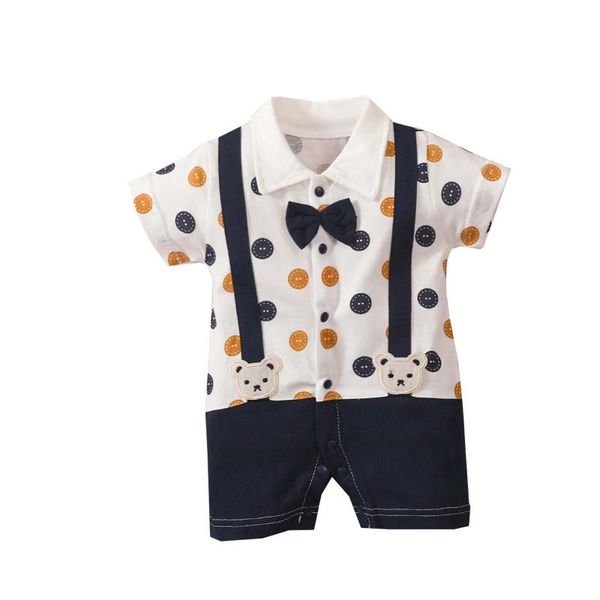 jumpsuits #5 0-15m summer baby girl and boy toddler gentleman's bow tie lapel stitching short sleeve jumpsuit, Blue
jumpsuits #5 0-15m summer baby girl and boy toddler gentleman's bow tie lapel stitching short sleeve jumpsuit, Blue