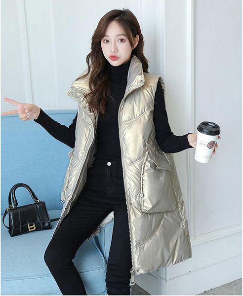 women's vests 2021 winter women long vest solid hooded sleeveless jacket cotton padded thick casual outwear autumn waistcoat, Black;white
women's vests 2021 winter women long vest solid hooded sleeveless jacket cotton padded thick casual outwear autumn waistcoat, Black;white