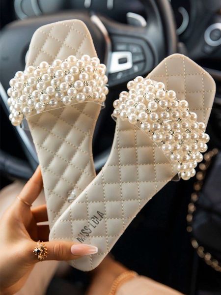 slippers female sandals with pearls square head, square-root beach slippers, summer fashion outdoor areas, mbrx, Black
slippers female sandals with pearls square head, square-root beach slippers, summer fashion outdoor areas, mbrx, Black