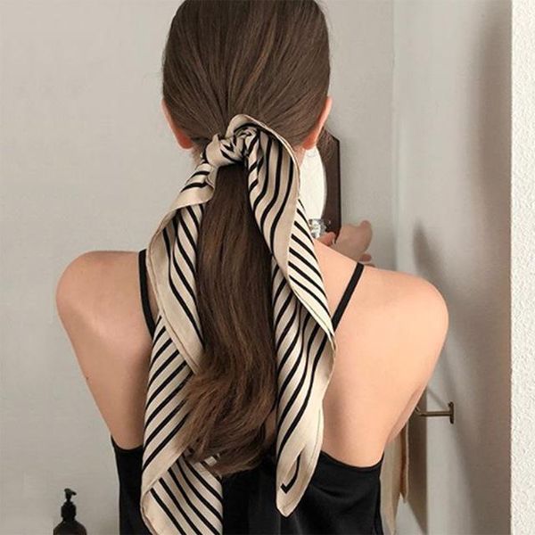 retro ins striped small silk scarf professional wild square headband female autumn decoration scarves, Blue;gray
retro ins striped small silk scarf professional wild square headband female autumn decoration scarves, Blue;gray