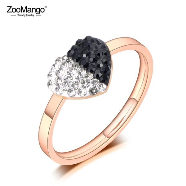 wedding rings zoomango stainless steel white/black rhinestone heart jewelry for women girls trendy rose gold love zr19104, Slivery;golden
wedding rings zoomango stainless steel white/black rhinestone heart jewelry for women girls trendy rose gold love zr19104, Slivery;golden