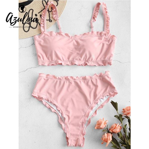 women's swimwear azulina lady bikini 2021 lettuce frilled set straps women swimsuit padded bathing suit push up, White;black
women's swimwear azulina lady bikini 2021 lettuce frilled set straps women swimsuit padded bathing suit push up, White;black