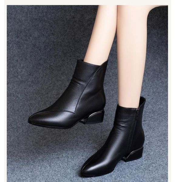 boots shoothing female 2021 fashion side zipper autumn and winter plus velvet soft surface flat pointed women's shoes thick with w, Black
boots shoothing female 2021 fashion side zipper autumn and winter plus velvet soft surface flat pointed women's shoes thick with w, Black