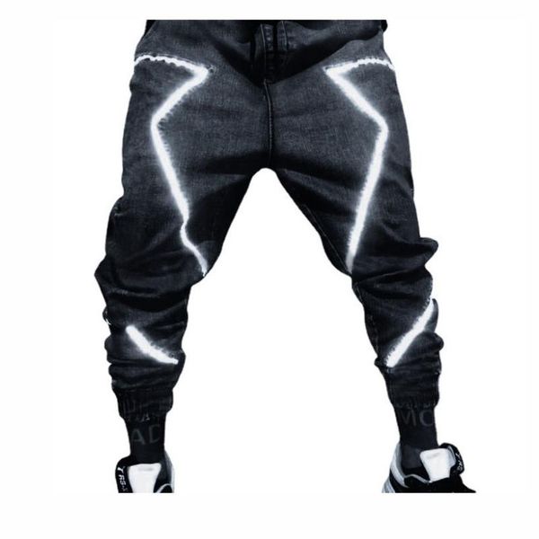 men's pants 2021 spring and autumn jeans personality reflective hip hop high street large size loose mens clothing jogger men, Black
men's pants 2021 spring and autumn jeans personality reflective hip hop high street large size loose mens clothing jogger men, Black
