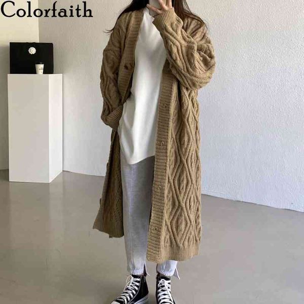colorfaith new autumn winter women's sweaters v-neck buttons long cardigans knitted oversize vintage korean swc1182jx 210413, White;black
colorfaith new autumn winter women's sweaters v-neck buttons long cardigans knitted oversize vintage korean swc1182jx 210413, White;black