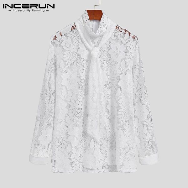 men's casual shirts incerun 2021 sheer fishnet lace long sleeve blouse high-neck breathable fit undershirts tee s-5xl, White;black
men's casual shirts incerun 2021 sheer fishnet lace long sleeve blouse high-neck breathable fit undershirts tee s-5xl, White;black