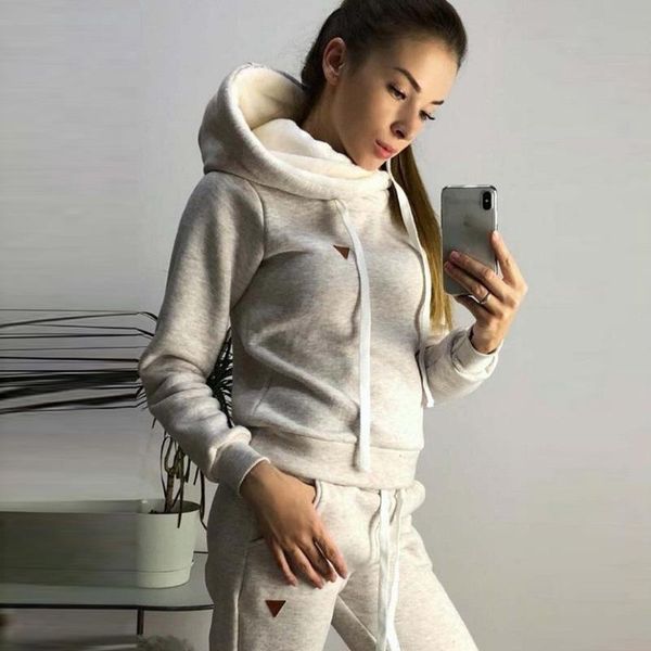 women's two piece pants autumn winter fleece warm hoodies tracksuit women pullover sweatshirts fashion hooded jogger ladies 2 set, White
women's two piece pants autumn winter fleece warm hoodies tracksuit women pullover sweatshirts fashion hooded jogger ladies 2 set, White