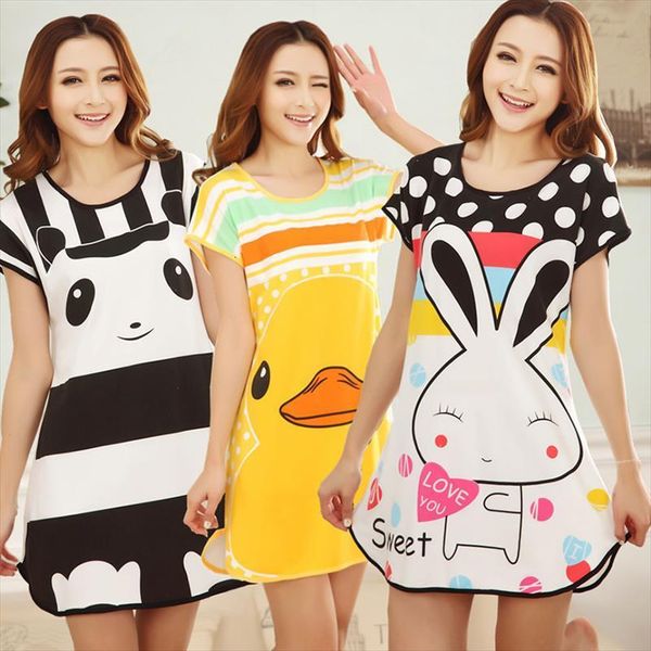 summer cute cartoon leisure women sleepwear short sleeve printing nightdress nightgown night dress, Black;red
summer cute cartoon leisure women sleepwear short sleeve printing nightdress nightgown night dress, Black;red