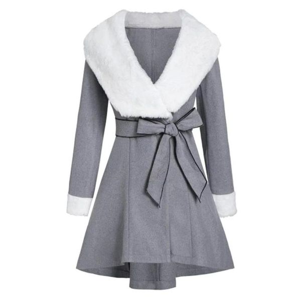 women's wool & blends ladies woolen cloth coat womens winter warm plush lapel long jacket girdle hooded overcoat 2021, Black
women's wool & blends ladies woolen cloth coat womens winter warm plush lapel long jacket girdle hooded overcoat 2021, Black