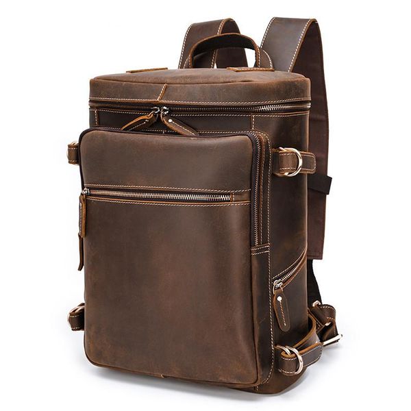 retro crazy horse leather men's backpack large capacity 16-inch computer bag first layer travel backpacks
retro crazy horse leather men's backpack large capacity 16-inch computer bag first layer travel backpacks