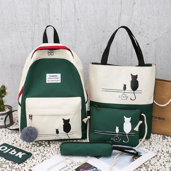 backpack harajuku female canvas student schoolbag fashion cute cat four-piece outdoor travel multi-function all-match package
backpack harajuku female canvas student schoolbag fashion cute cat four-piece outdoor travel multi-function all-match package