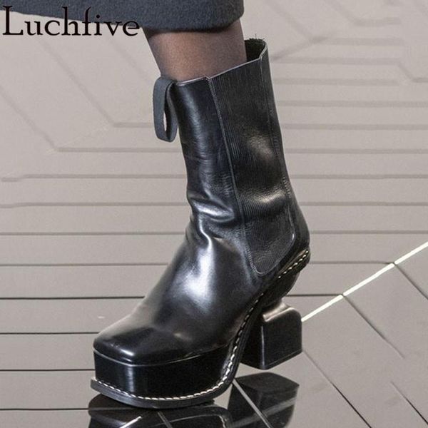 boots platform ankle woman square toe strange high heel leather short fashion roman style t-show runway botas mujer cl2l, Black
boots platform ankle woman square toe strange high heel leather short fashion roman style t-show runway botas mujer cl2l, Black