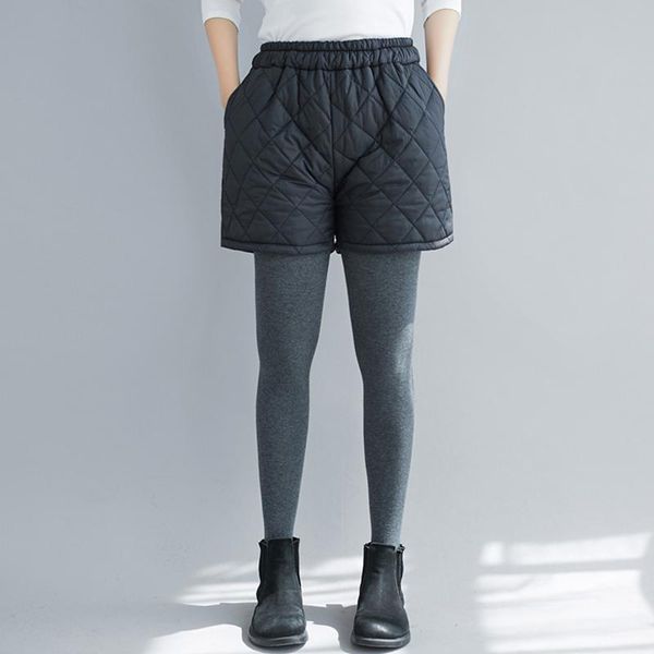 women's shorts elastic high waist loose down big women pockets wide leg bottoms ladies casual black warm cotton padded trousers, White;black
women's shorts elastic high waist loose down big women pockets wide leg bottoms ladies casual black warm cotton padded trousers, White;black
