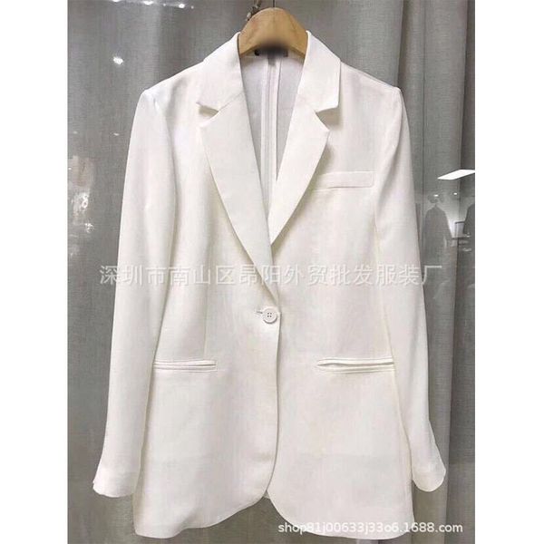 exquisite high-end suit acetate one button three pocket women's black and white classic solid color professional silk smooth coat, White;black
exquisite high-end suit acetate one button three pocket women's black and white classic solid color professional silk smooth coat, White;black