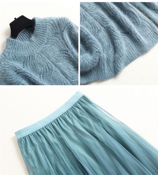 two piece dress fashion female winter runway suit long sleeve jumper loose sweater and skirt mesh two sets of match parts uann, White
two piece dress fashion female winter runway suit long sleeve jumper loose sweater and skirt mesh two sets of match parts uann, White