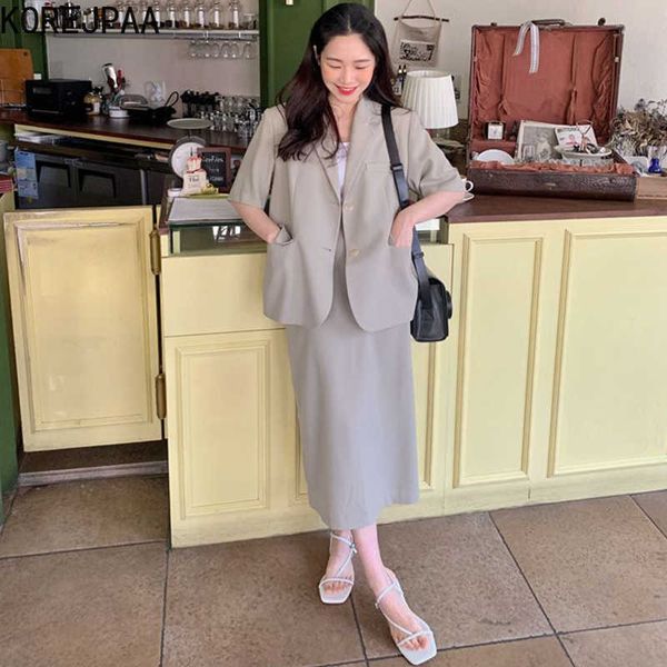 korejpaa women sets summer korean chic retro temperament lapel two button short-sleeved blazer high waist bag hip skirt 210526, White
korejpaa women sets summer korean chic retro temperament lapel two button short-sleeved blazer high waist bag hip skirt 210526, White