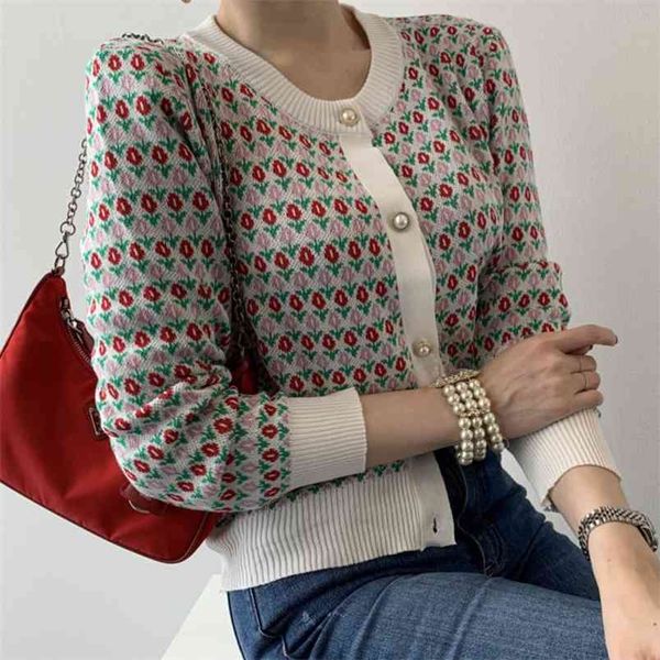 women chic knitted cardigan casual vintage floral autumn winter leisure feminine all match soft christmas sweaters coat 210514, White;black
women chic knitted cardigan casual vintage floral autumn winter leisure feminine all match soft christmas sweaters coat 210514, White;black