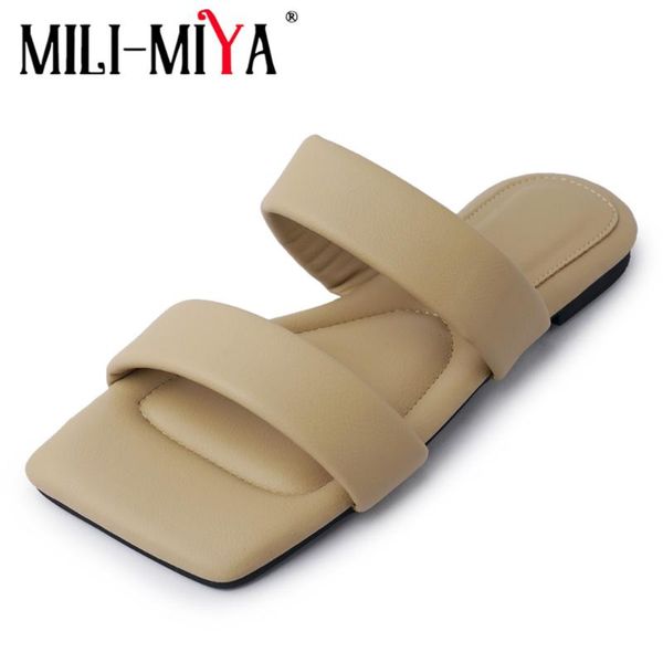 sandals mili-miya fashion women slipper square toe summer beach slides flip flops outdoor casual flat shoes solid color, Black
sandals mili-miya fashion women slipper square toe summer beach slides flip flops outdoor casual flat shoes solid color, Black