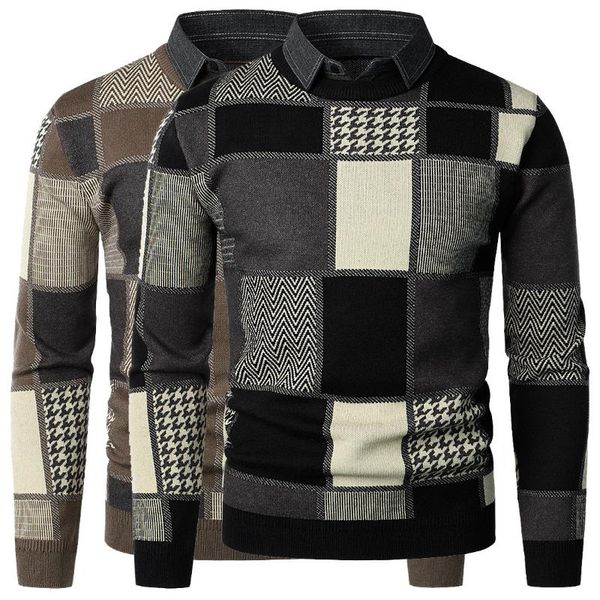 men's sweaters slim denim shirt collar sweater fake two pieces pullover fall / winter plaid long sleeve vintage, White;black
men's sweaters slim denim shirt collar sweater fake two pieces pullover fall / winter plaid long sleeve vintage, White;black