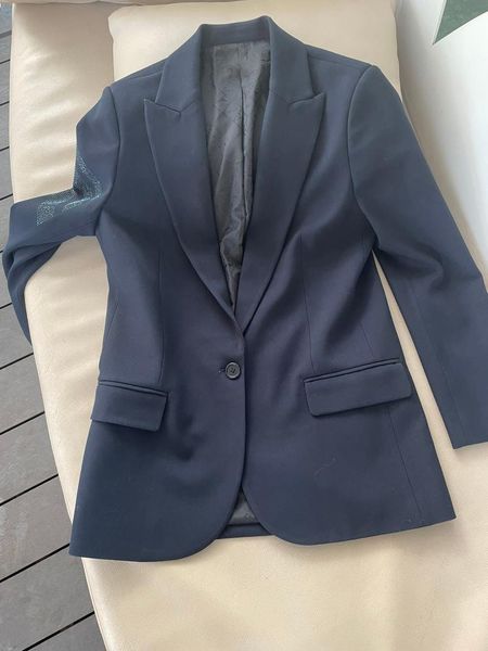 women's suits & blazers women coat 2021 autumn simple one button diamond blue suit, White;black
women's suits & blazers women coat 2021 autumn simple one button diamond blue suit, White;black