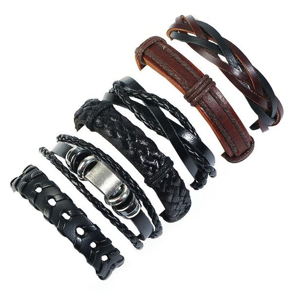 charm bracelets niuyitid vintage black brown leather bracelet men 6pcs/set handmade adjustable jewelry gift for cool boys, Golden;silver
charm bracelets niuyitid vintage black brown leather bracelet men 6pcs/set handmade adjustable jewelry gift for cool boys, Golden;silver