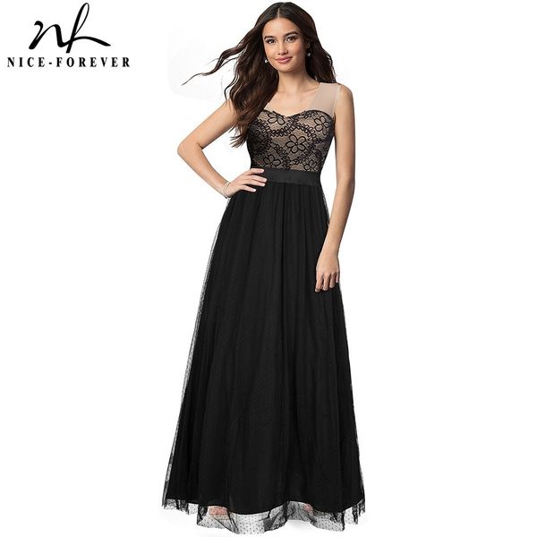 nice-forever women elegant mesh floral lace patchwork gown cocktail party chiffon flare maxi dress btya039 210419, White
nice-forever women elegant mesh floral lace patchwork gown cocktail party chiffon flare maxi dress btya039 210419, White
