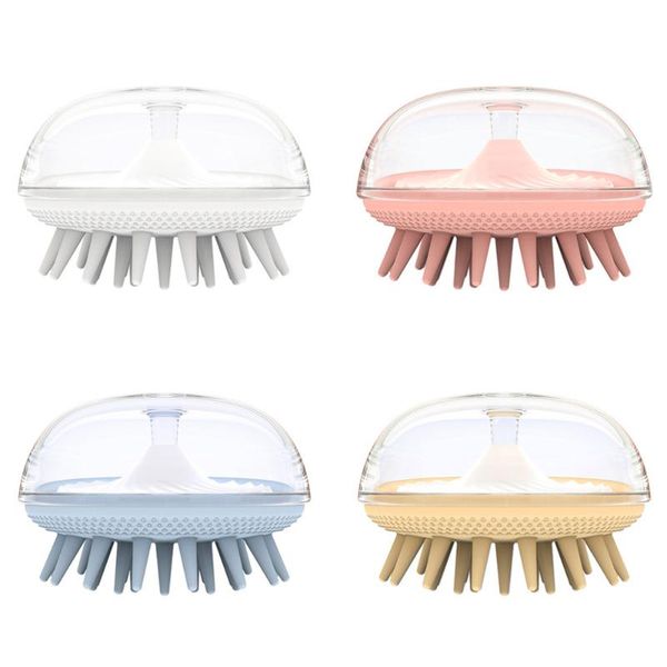 hair brushes 4pcs bath scalp head washing cleaning, Silver