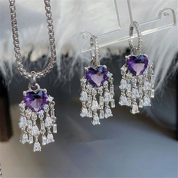 luxury zircon heart tassel earrings for women wedding party 2021 shinning crystal earings jewelry wholesale dangle & chandelier, Silver
luxury zircon heart tassel earrings for women wedding party 2021 shinning crystal earings jewelry wholesale dangle & chandelier, Silver