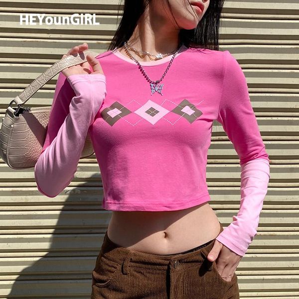 heyoungirl argyle pink sweat y2k crop t shirt women casual cotton long sleeve t-shirt ladies patchwork fashion tee women's, White
heyoungirl argyle pink sweat y2k crop t shirt women casual cotton long sleeve t-shirt ladies patchwork fashion tee women's, White