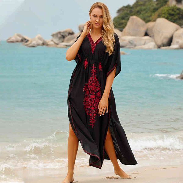 embroidery kaftan beach tunic cotton beach cover up saida de praia swimsuit women bikini cover up pareo sarong beachwear #q854 210416, White;black
embroidery kaftan beach tunic cotton beach cover up saida de praia swimsuit women bikini cover up pareo sarong beachwear #q854 210416, White;black