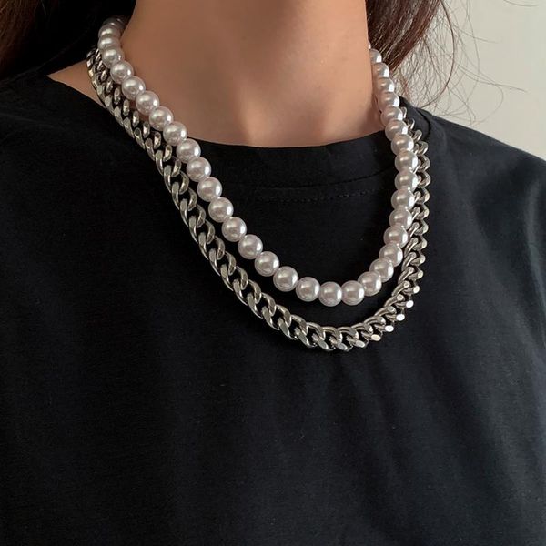 chokers shixin punk stainless steel layered pearl necklaces for women men fashion thick chains on the neck jewelry collar 2021, Golden;silver
chokers shixin punk stainless steel layered pearl necklaces for women men fashion thick chains on the neck jewelry collar 2021, Golden;silver