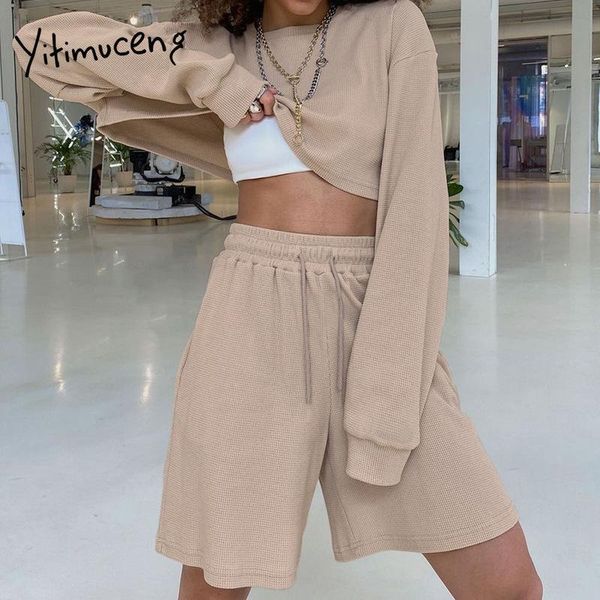 women's tracksuits yitimuceng 2 piece sets womens outfits sweatshirts long sleeve crop shorts shirring loose fashion casual suit autum, Gray
women's tracksuits yitimuceng 2 piece sets womens outfits sweatshirts long sleeve crop shorts shirring loose fashion casual suit autum, Gray