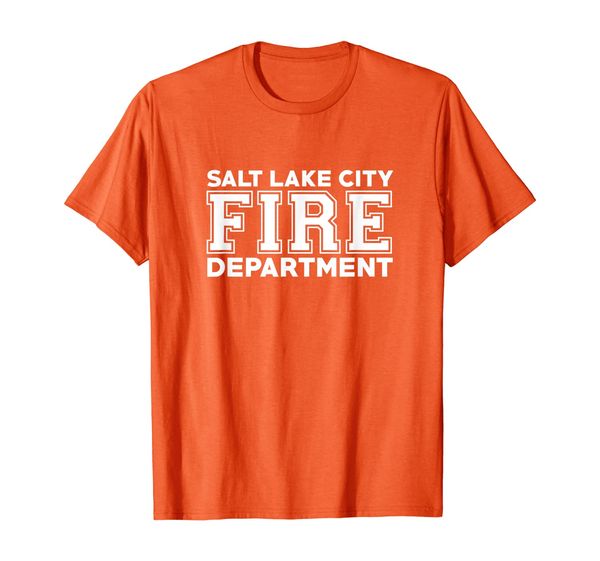 city of salt lake city fire rescue utah firefighter t-shirt, White;black