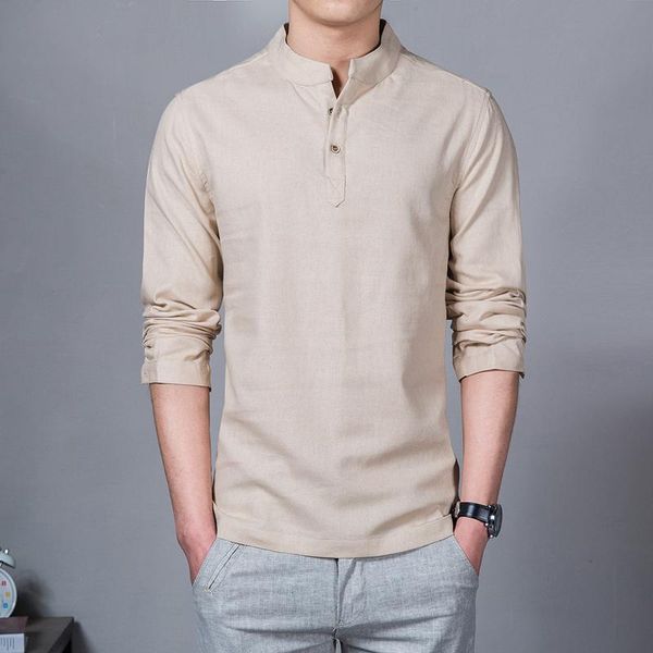 men's casual shirts spring summer cotton linen men fashion solid color buttons stand collar pullover male long sleeve slim shirt, White;black
men's casual shirts spring summer cotton linen men fashion solid color buttons stand collar pullover male long sleeve slim shirt, White;black