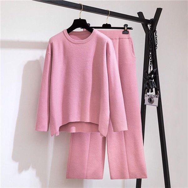 women's two piece pants korean womens suit autumn winter kintted sweater elegant wide leg 2 set casual pantsuits female outfits, White
women's two piece pants korean womens suit autumn winter kintted sweater elegant wide leg 2 set casual pantsuits female outfits, White