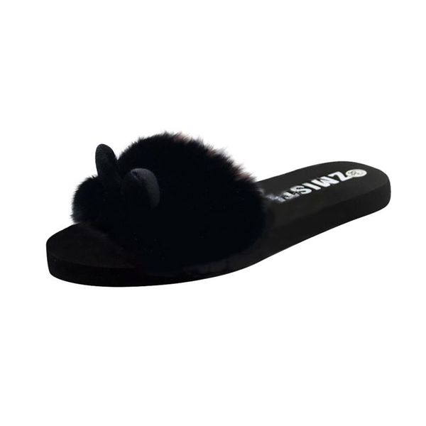 autumn winter indoor outdoor ladies slippers girls flock ear slip-on personality slides women open toe flat shoes a40, Black
autumn winter indoor outdoor ladies slippers girls flock ear slip-on personality slides women open toe flat shoes a40, Black