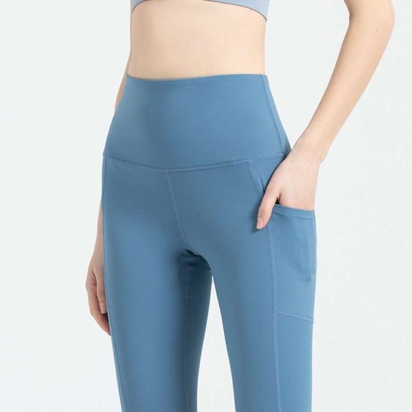 high waist pocket fitness pants women's double-sided nylon elastic sports tights peach hip yoga pants, Gray
high waist pocket fitness pants women's double-sided nylon elastic sports tights peach hip yoga pants, Gray