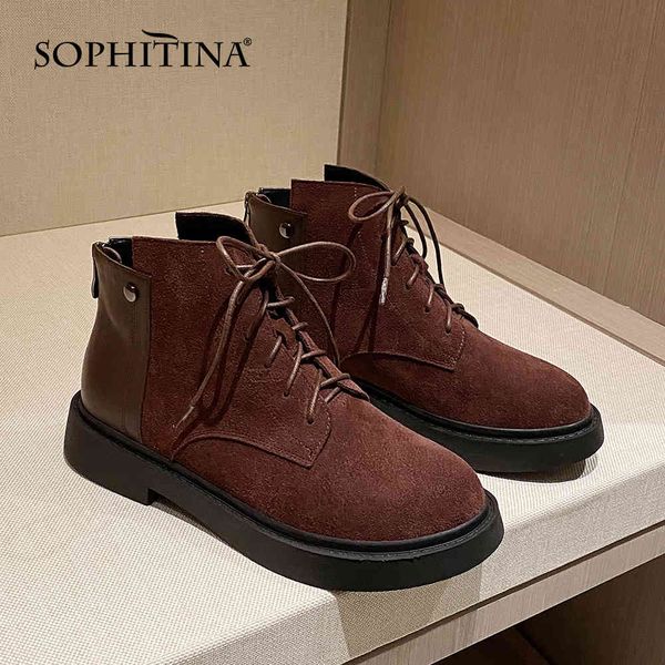 sophitina women's boots vogue classics leisure ankle boots round toe zipper lace-up basic boots women shoes so600 210513, Black
sophitina women's boots vogue classics leisure ankle boots round toe zipper lace-up basic boots women shoes so600 210513, Black