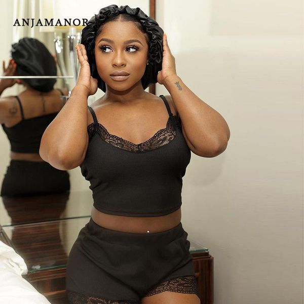 women's tracksuits anjamanor solid lace trim rib knit two piece set crop and shorts cute pajama loungewear women matching sets d85-, Gray
women's tracksuits anjamanor solid lace trim rib knit two piece set crop and shorts cute pajama loungewear women matching sets d85-, Gray