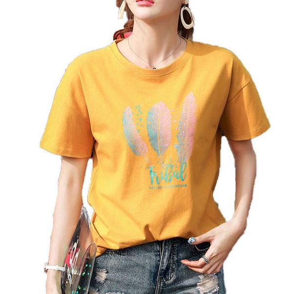 women's t-shirt volocean womens summer 2021 shirt tees cotton for women blusas loose female print top, White
women's t-shirt volocean womens summer 2021 shirt tees cotton for women blusas loose female print top, White