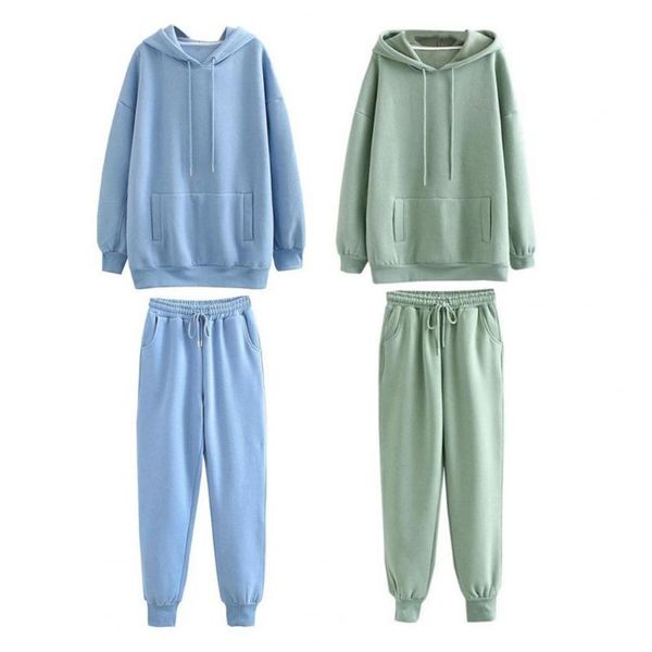 women's two piece pants warm fashion hooded thick sweatshirt set cold resistant hoodie solid color for office, White
women's two piece pants warm fashion hooded thick sweatshirt set cold resistant hoodie solid color for office, White